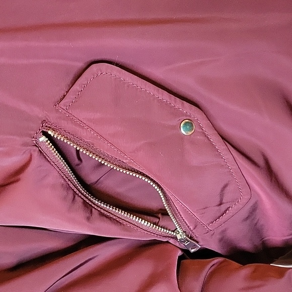 ZARA TRF Outerwear Sateen Bomber Jacket, S, Burgundy, VGUC - Picture 7 of 11